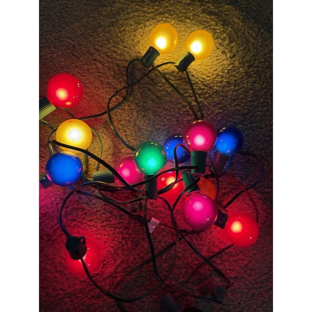 Nordstrom Gumdrop Holiday Christmas Multicolor String Lights Round Bulbs Olive